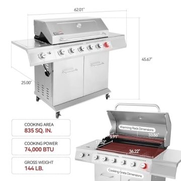 Royal Gourmet 6-Burner Grill - Perfect for Outdoor BBQ Fun!