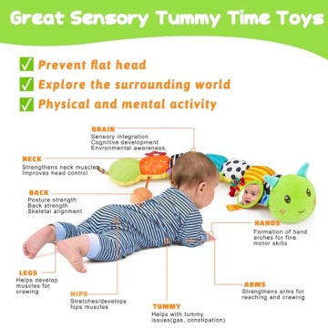 4-in-1 Sensory Caterpillar Toy for Infants 0-12 Months