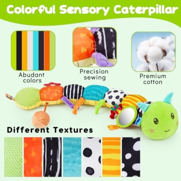 4-in-1 Sensory Caterpillar Toy for Infants 0-12 Months