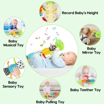4-in-1 Sensory Caterpillar Toy for Infants 0-12 Months