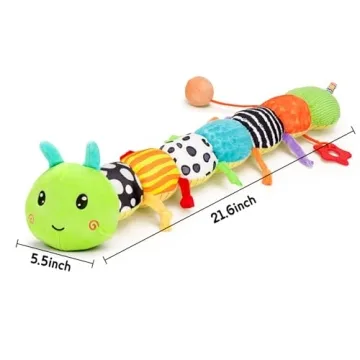 4-in-1 Sensory Caterpillar Toy for Infants 0-12 Months
