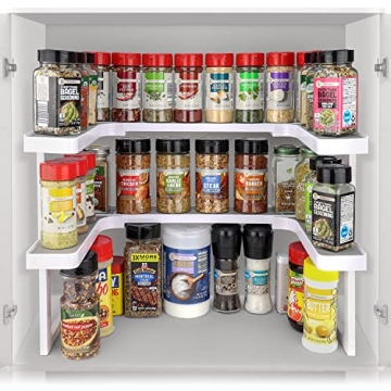Spicy Shelf Deluxe - Expandable 2 Tiered Spice Rack Organizer for Cabinet & Pantry - Kitchen Seasoni...