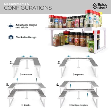Spicy Shelf Deluxe Expandable 2-Tier Spice Rack Organizer