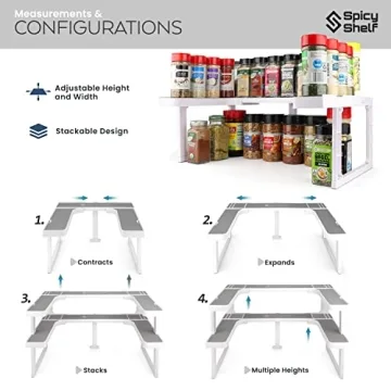 Spicy Shelf Deluxe Expandable 2-Tier Spice Rack Organizer