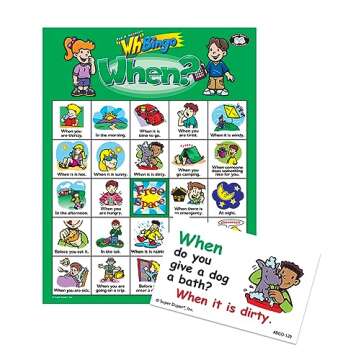 Super Duper Publications | Ask & Answer® Wh Bingo Board Game | Comprehension, Verbal, and Communication Skills | Who, What, Where, When, and Why Questions | Educational Resource for Children