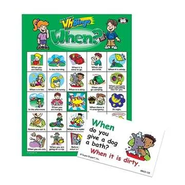 Super Duper Publications | Ask & Answer® Wh Bingo Board Game | Comprehension, Verbal, and Communication Skills | Who, What, Where, When, and Why Questions | Educational Resource for Children