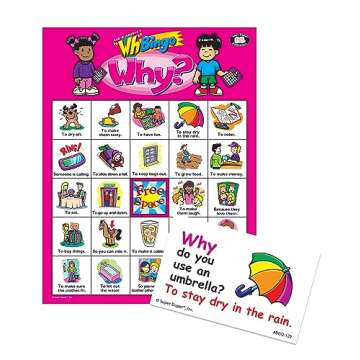 Super Duper Publications | Ask & Answer® Wh Bingo Board Game | Comprehension, Verbal, and Communication Skills | Who, What, Where, When, and Why Questions | Educational Resource for Children