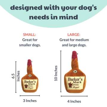 Huxley & Kent for Dogs | Barker's Mark (Large) | Yappy Hour Funny Dog Toy | Power Plush Dog Toy with Squeaker | Dog Gift | Fun, Durable, and Safe | H&K Squeaky Dog Toy