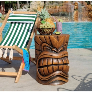 Design Toscano Tiki Face Kanaloa Side Table for all Outdoors