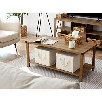 StorageWorks 32L Storage Bins with Lids, Decorative Storage Boxes with Lids and Soft Rope Handles, Mixing of Beige, White & Ivory, Jumbo, 3-Pack