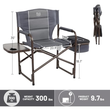 TIMBER RIDGE Camping Chair with Cooler and Side Table