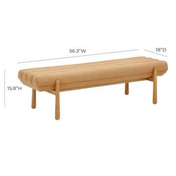 Tov Furniture Julianna Sunflower Yellow Heavy Linen Bench