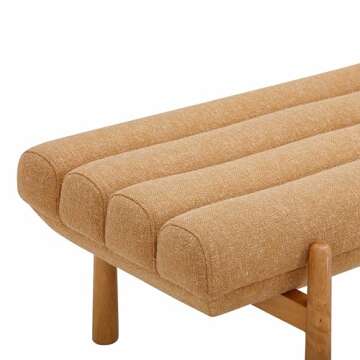 Tov Furniture Julianna Sunflower Yellow Heavy Linen Bench