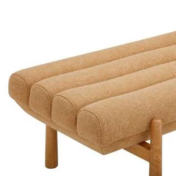 Tov Furniture Julianna Sunflower Yellow Heavy Linen Bench