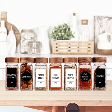 Churboro Spice Jar Set - 36 Glass Jars with Labels