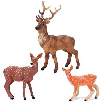10PCS Forest Animal Figurines Playset for Kids