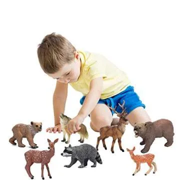 10PCS Forest Animal Figurines Playset for Kids