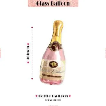 40 inch Bride Balloons White Letters Banner - Bachelorette Party Decorations Kit - Bach Party Supplies and Favors with Ring Balloon, Bottle Balloon and Glass Balloon