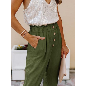 Stylish NIMIN Women's Casual High Waist Pants with Pockets