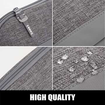 Sooez Wide-Opening Pencil Pen Case, Lightweight & Spacious Pencil Bag Pouch Box Organizer, Aesthetic Supply with Triangular Design for Adults, Grey