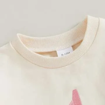 xkwyshop Infant Baby Girl First Birthday Outfit One Year Old Bow Embroidery Long Sleeve Sweatshirt Bubble Romper Clothes Fall (Beige, 12-18 Months)