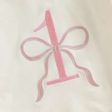 xkwyshop Infant Baby Girl First Birthday Outfit One Year Old Bow Embroidery Long Sleeve Sweatshirt Bubble Romper Clothes Fall (Beige, 12-18 Months)