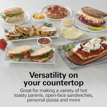 Hamilton Beach Panini Press & Indoor Grill - 8" x 10" Nonstick Grids