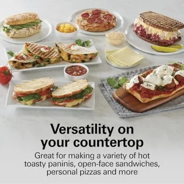 Hamilton Beach Panini Press & Indoor Grill - 8" x 10" Nonstick Grids