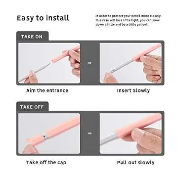 Cute Ear Case Silicone Skin Cover for Apple Pencil 2nd Generation, and Protective Nib Cover Accessories Compatible with iPad Pro 11 12.9 inch,Pink