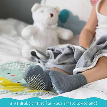 Debra Weitzner Non-Slip Toddler Socks with Grip for Kids