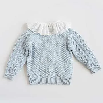Baby Girls Vintage Style Cable Knit Cardigan Sweater - Warm, Cute, and Cozy