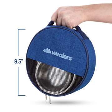 Wealers Stainless Steel Plates and Bowls Camping Set Small and Large Dinnerware for Kids, Adults, Family | Camping, Hiking, Beach, Outdoor Use | Incl. Travel Bag (24 Piece Set)