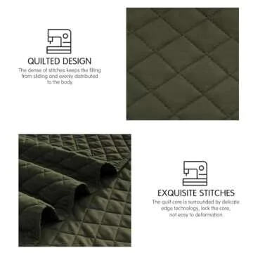 Luxury Olive Green Quilt Set Queen Soft Reversible Bedding