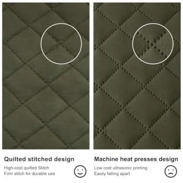 Luxury Olive Green Quilt Set Queen Soft Reversible Bedding