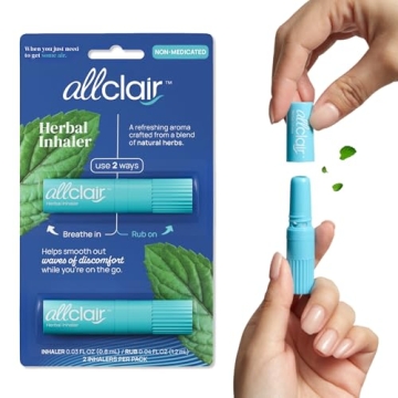 Allclair Herbal Inhaler - Natural Non-Medicated Relief for Nausea, Motion and Morning Sickness - Fas...