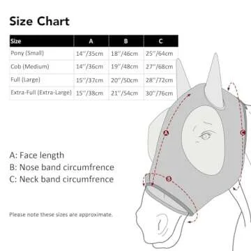 Harrison Howard Super Comfort Stretchy Fly Mask Large Eye Space with UV Protection Soft on Skin with Breathability Checker Board Cob (Medium)