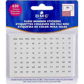 DMC 6103 Floss Number Stickers, 630-Stickers (2 Pack)