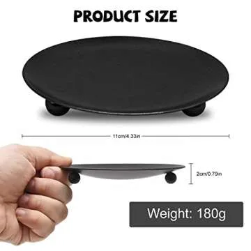 Elegant Black Iron Candle Holders - Set of 4 for Home Decor