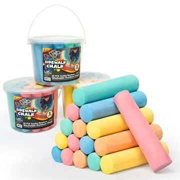 JOYIN 60 PCS Jumbo Sidewalk Chalk Set for Kids