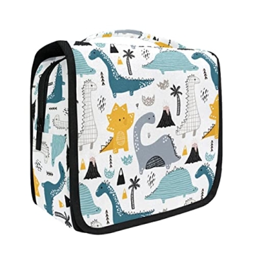 Hanging Travel Toiletry Bag Kit Makeup Case Cosmetics Organizer for Men Women (Kids Cartoon Dinosaur...