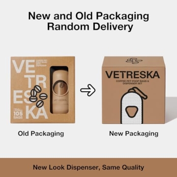 VETRESKA Eco-Friendly Coffee Scented Dog Poop Bags with Holder
