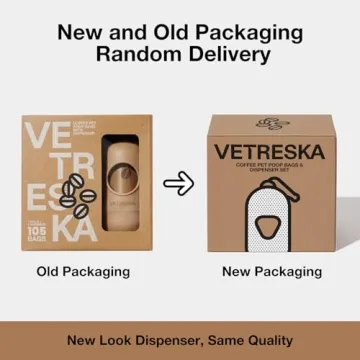 VETRESKA Eco-Friendly Coffee Scented Dog Poop Bags with Holder