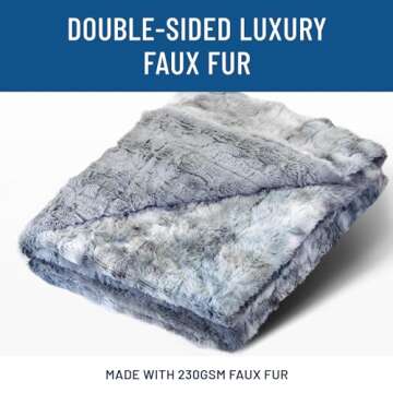 Everlasting Comfort Faux Fur Throw Blanket - Soft, Fluffy, Fuzzy, Plush, Thick, Minky Throws