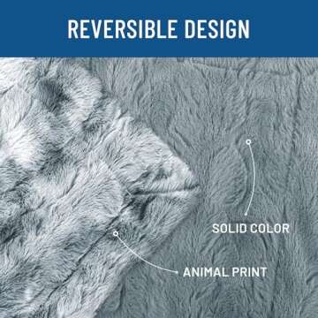 Everlasting Comfort Faux Fur Throw Blanket - Soft, Fluffy, Fuzzy, Plush, Thick, Minky Throws