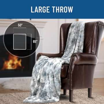 Everlasting Comfort Faux Fur Throw Blanket - Soft, Fluffy, Fuzzy, Plush, Thick, Minky Throws