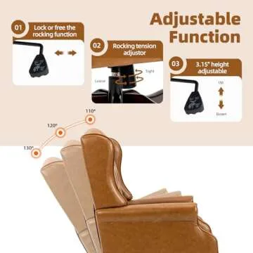 ECOTOUGE Ergonomic Tufted Office Chair in Camel Color