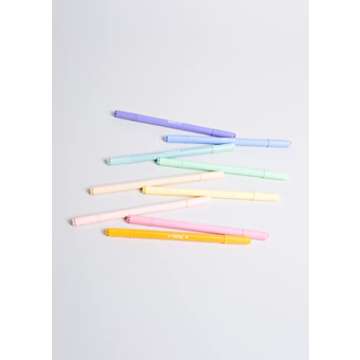Omy Signature Pastel Double Tipped Felt Markers, Box of 9 Pastel Colors, Box Transforms Into a Holder, Great for Kids