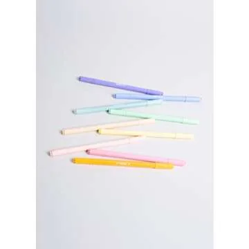 Omy Signature Pastel Double Tipped Felt Markers, Box of 9 Pastel Colors, Box Transforms Into a Holder, Great for Kids
