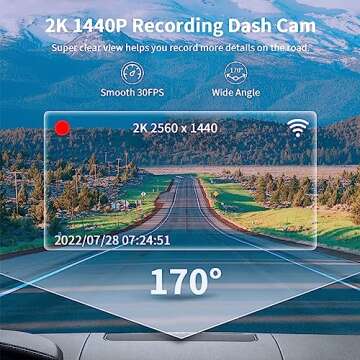 Vlokda 2K Dash Camera with Wi-Fi and Night Vision