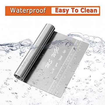 Pro Dough Pastry Scraper/Cutter/Chopper Stainless Steel Mirror Polished with Measuring Scale Multipurpose- Cake, Pizza Cutter - Pastry Bread Separator Scale Knife